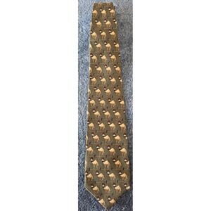 Museum Artifacts Men Silk Necktie Green Animal Print Classic Tie 58" Long